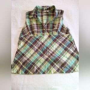 Cato Multicolor Plaid Sleeveless Top